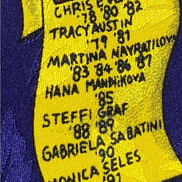 Vintage Nicole Miller Silk Scarf 42" US Open Tennis Collectible 1992 Rare - Picture 10 of 16